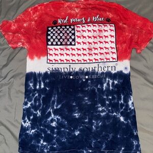 Simply Southern Red and Blue Tie-Dye T-Shirt